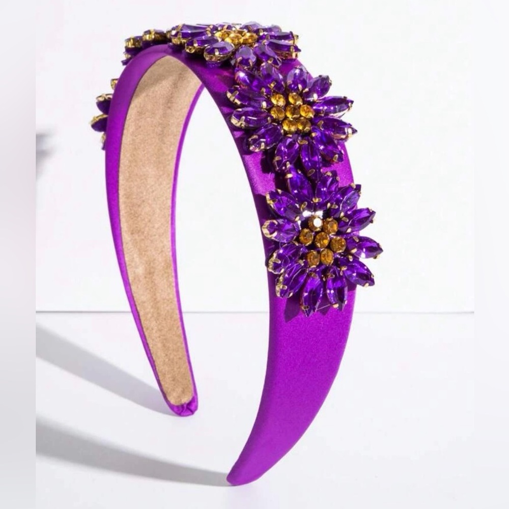 Women Rhinestone & Flower Decor Glamorous Headband